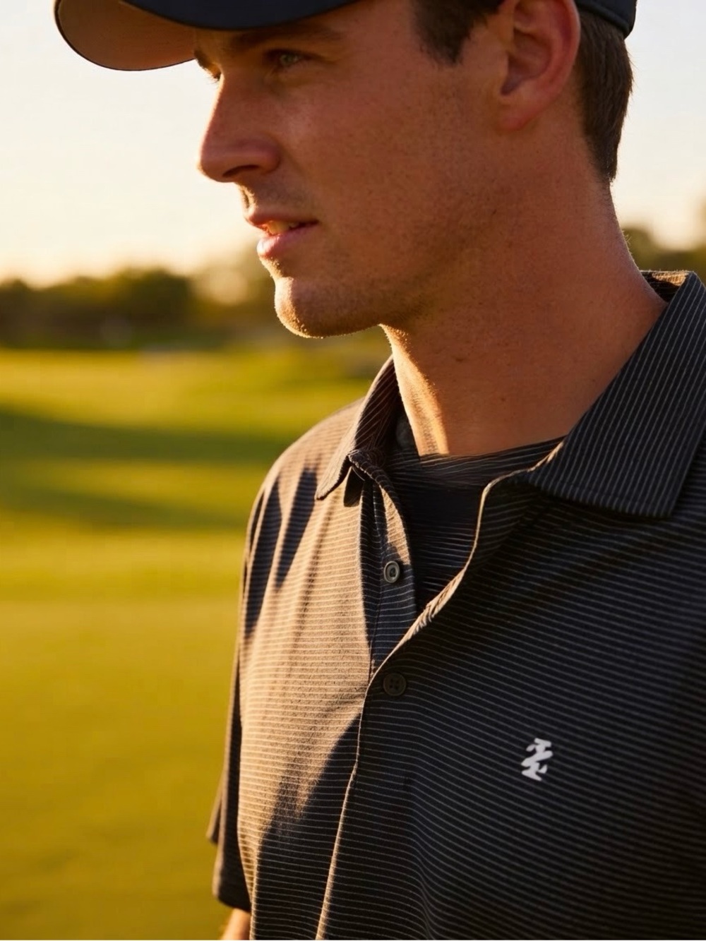 IZOD Golf | Men’s Black/Gray Striped Polo Golf Shirt | S | NWT